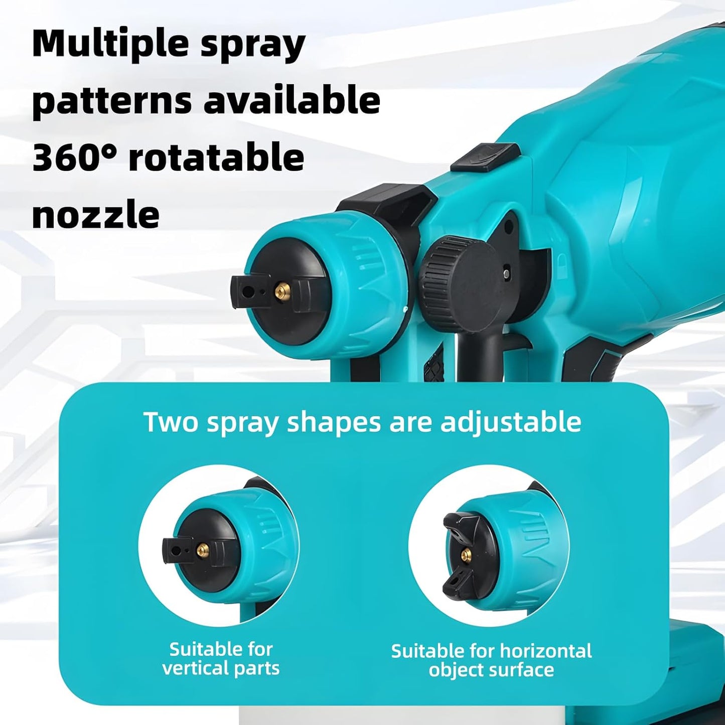 Battery Powered Paint Sprayer System, 48V Wall Paint Sprayer, 3 Spray Patterns, Electric Paint Gun, Wall Paint, Fence Sprayer